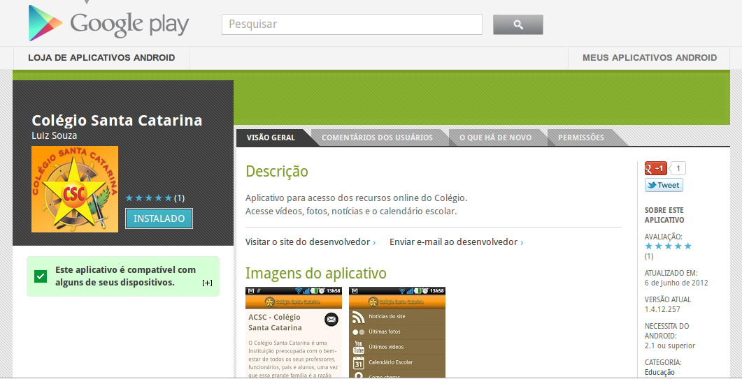 Meu primeiro aplicativo para Android!