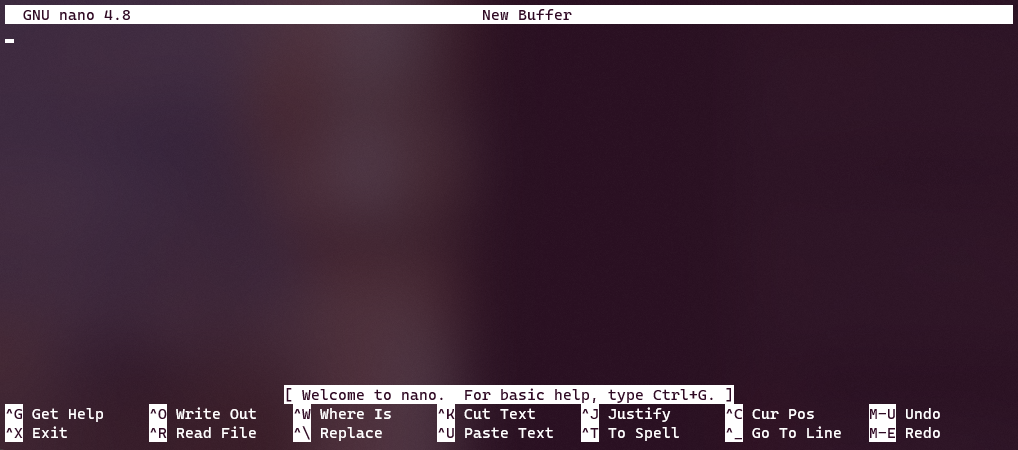 Reparem que se compararmos com o `vim`, o `nano` possui uma interface mais amigável e fácil de entender (e caso não tenha entendido de primeira, o `^` é a abreviação da tecla `Ctrl`).